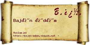 Baján Ádám névjegykártya