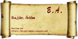 Baján Ádám névjegykártya